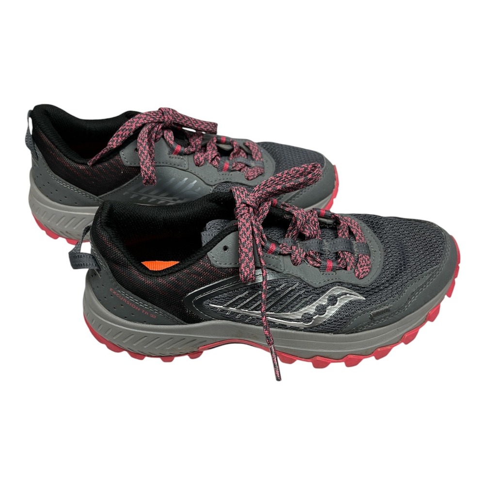 Saucony Excellent Excursion TR15 Sneakers Women 8 Grey Pink Trail Running Shoe